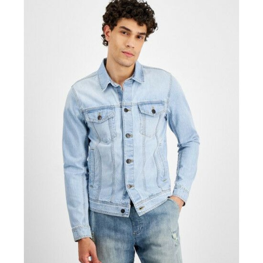 Men * | Best Deal Sun + Stone Men'S John Denim Trucker Jacket, Created For Macy'S