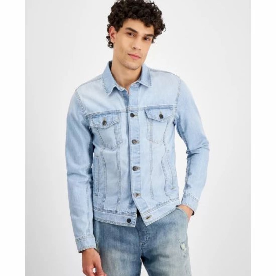 Men * | Best Deal Sun + Stone Men'S John Denim Trucker Jacket, Created For Macy'S