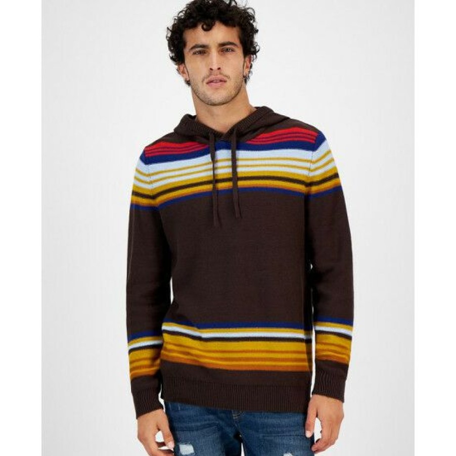 Men * | Cheap Sun + Stone Men'S Striped Chenille Hooded Sweater, Created For Macy'S