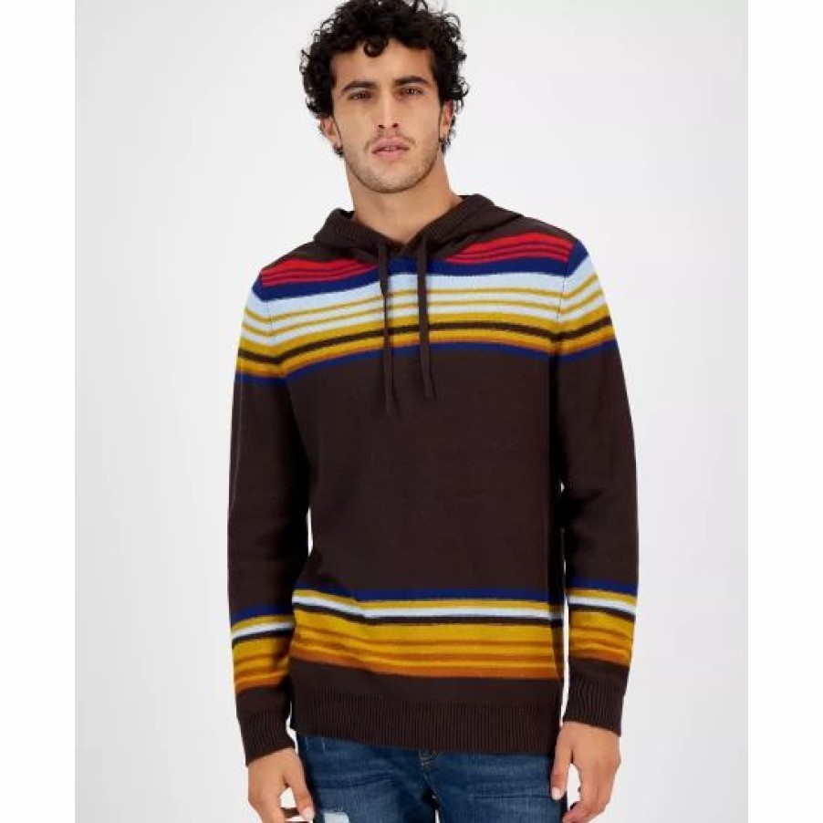 Men * | Cheap Sun + Stone Men'S Striped Chenille Hooded Sweater, Created For Macy'S