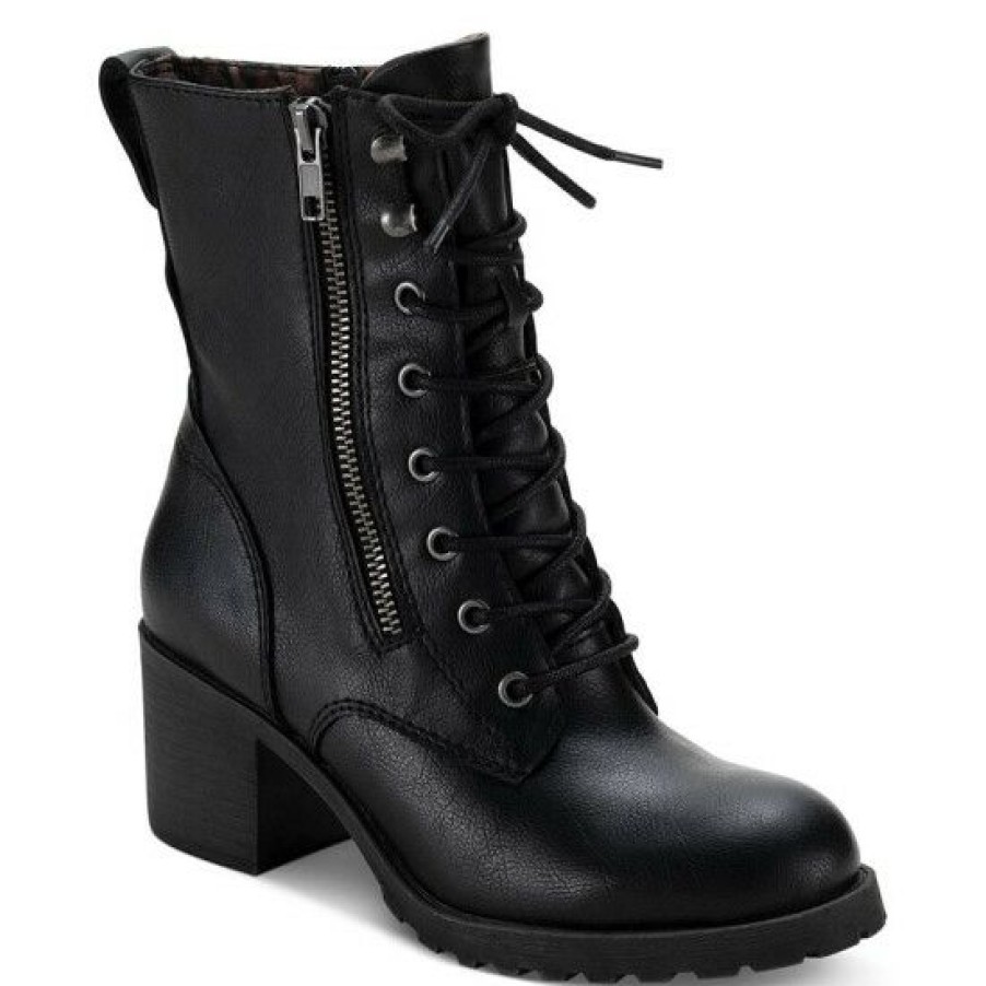 Shoes * | Flash Sale Sun + Stone Sloanie Lace-Up Lug Sole Hiker Booties, Created For Macy'S