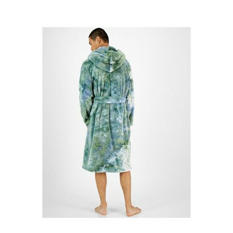 Men * | Cheap Sun + Stone Men'S Tie-Dyed Hooded Fleece Robe, Created For Macy'S Rain Wash Tofu