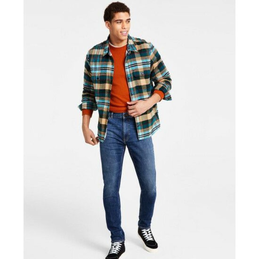 Uncategorized * | Best Sale Sun + Stone Men'S Plaid Shirt Jacket & Jeans