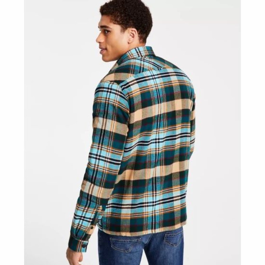 Uncategorized * | Best Sale Sun + Stone Men'S Plaid Shirt Jacket & Jeans