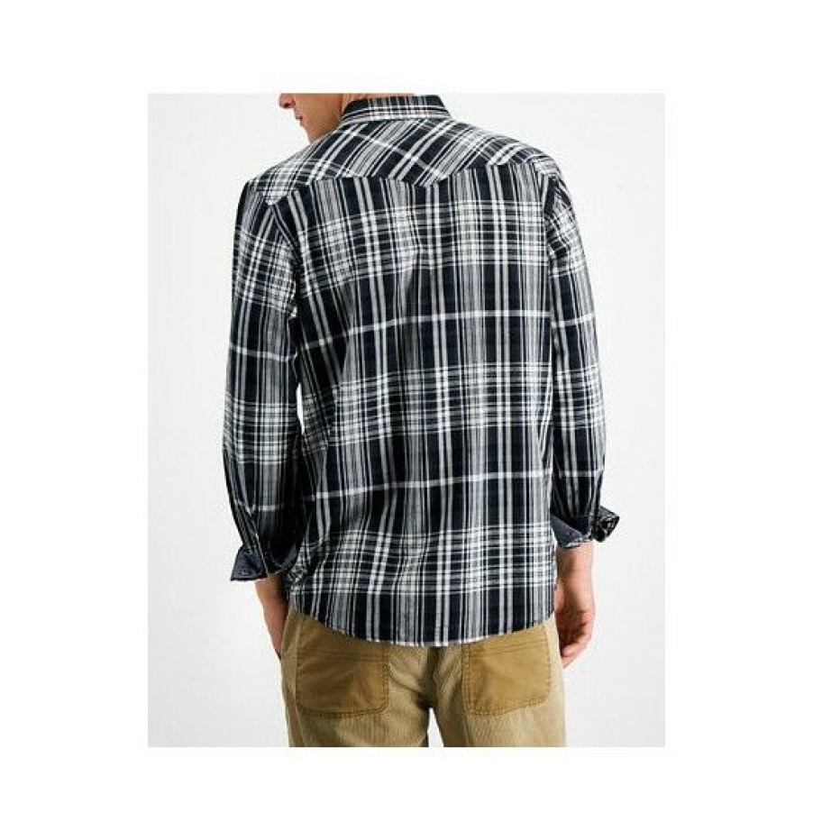 Men * | Coupon Sun + Stone Men'S Remington Regular-Fit Plaid Western Shirt, Created For Macy'S