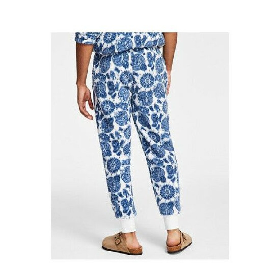 Men * | Budget Sun + Stone Men'S Regular-Fit Paisley Bandana-Print Fleece Joggers, Created For Macy'S Vintage White Combo