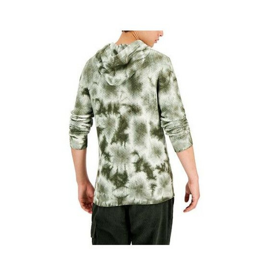 Men * | Top 10 Sun + Stone Men'S Tie Dye Hoodie Sweater, Created For Macy'S Winter Moss