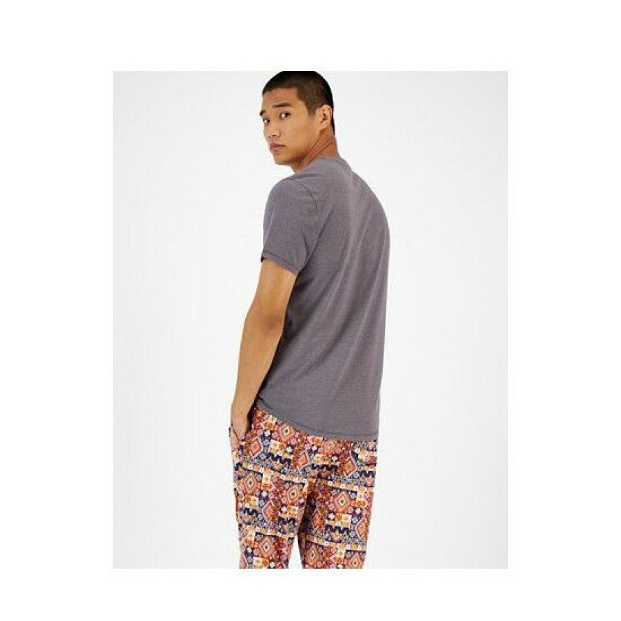 Men * | Top 10 Sun + Stone Men'S Southwest Contrast Pocket Pajama T-Shirt, Created For Macy'S Orange Navy