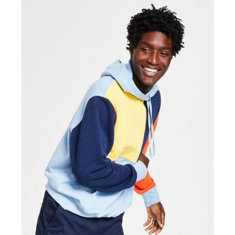 Men * | Discount Sun + Stone Men'S Remix Colorblocked Hoodie Sweatshirt, Created For Macy'S