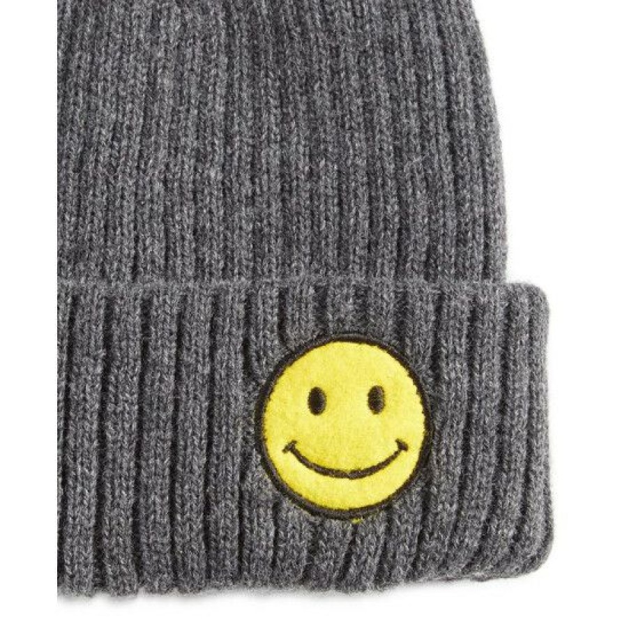 Men * | Coupon Sun + Stone Men'S Embroidered Smiley Face Beanie, Created For Macy'S