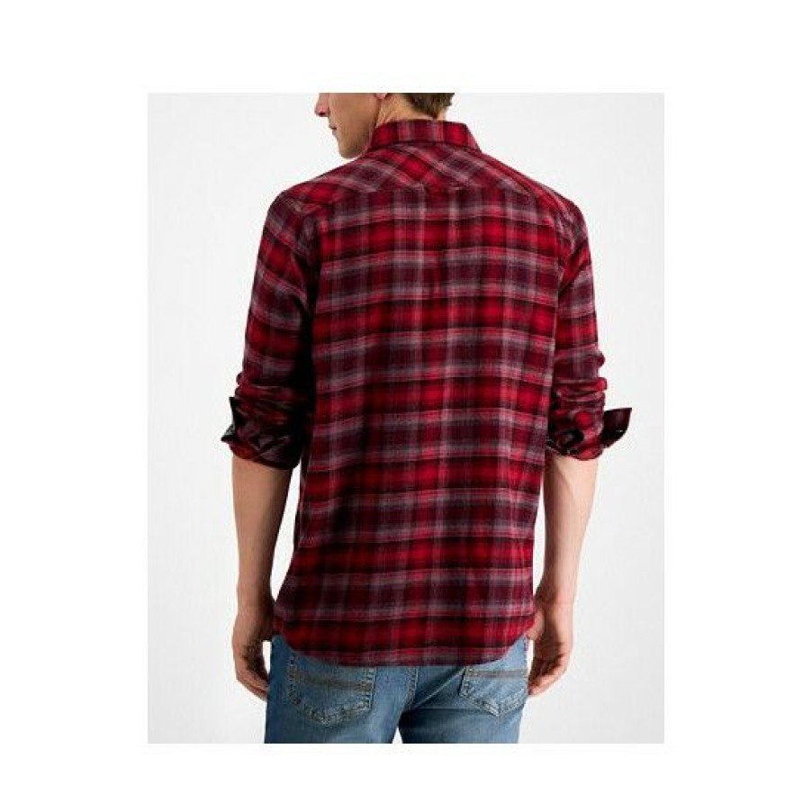 Men * | Deals Sun + Stone Men'S Plaid Flannel Shirt, Created For Macy'S