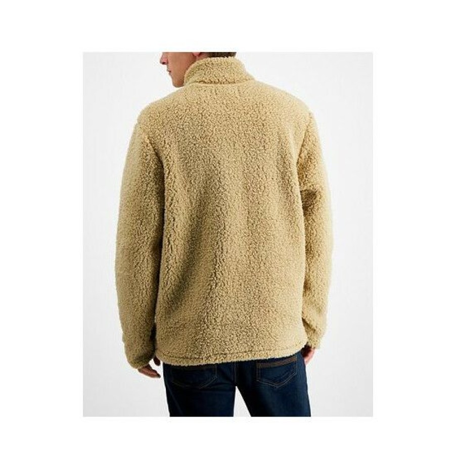 Men * | Cheap Sun + Stone Men'S Sherpa Quarter-Zip, Created For Macy'S