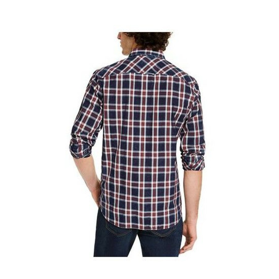 Men * | Promo Sun + Stone Men'S Dio Plaid Shirt, Created For Macy'S Navy