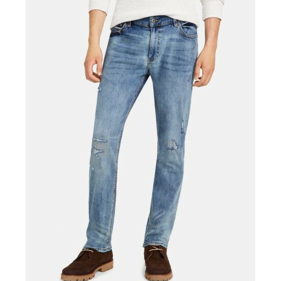 Men * | Buy Sun + Stone Men'S Straight-Fit Knickerbocker Jeans, Created For Macy'S Blast Wash