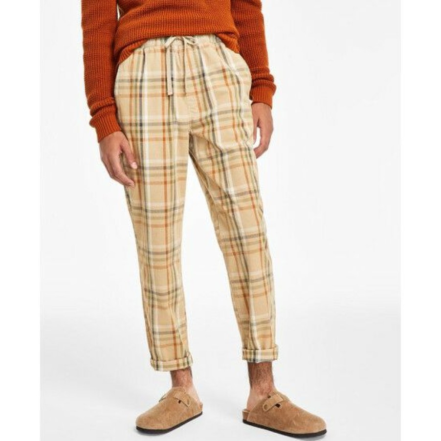 Men * | Cheap Sun + Stone Men'S Joey Plaid Pull-On Pants, Created For Macy'S Hammock Combo