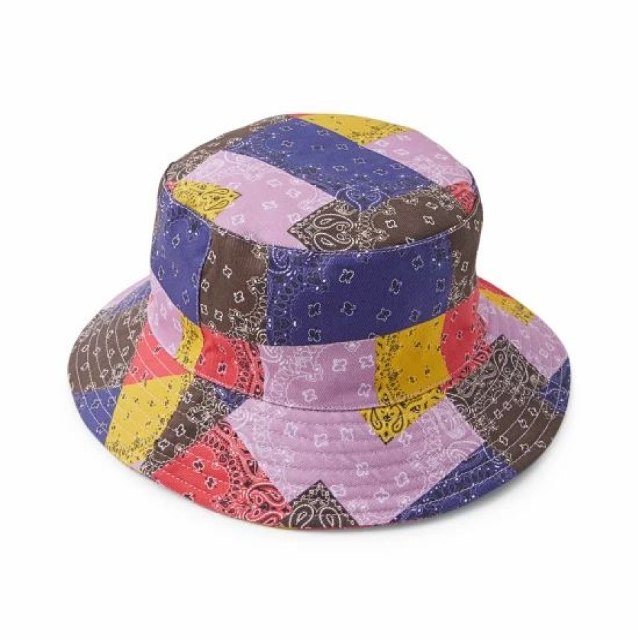 Men * | Outlet Sun + Stone Men'S Paisley Patchwork Bucket Hat, Created For Macy'S Lavendar