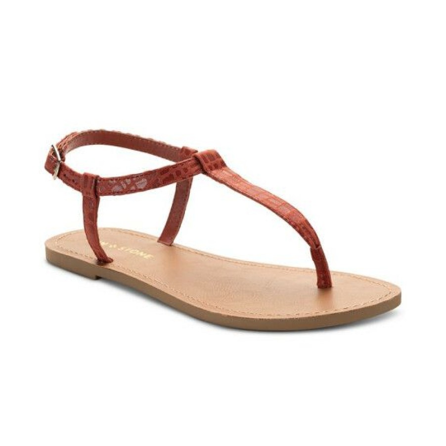 Shoes * | Deals Sun + Stone Krisleyy T-Strap Slingback Flat Sandals, Created For Macy'S