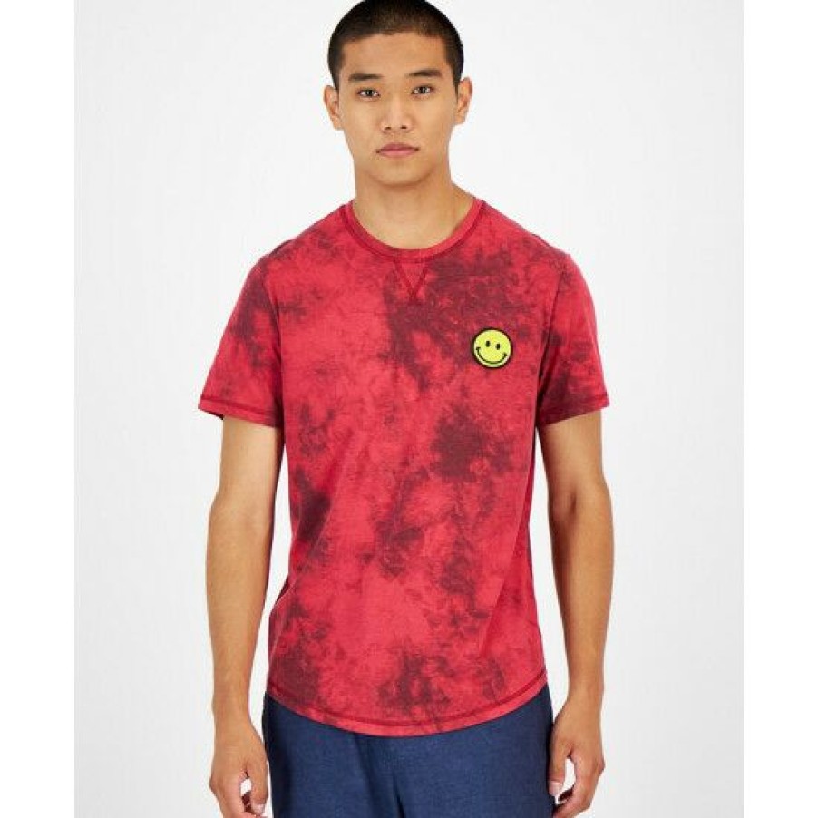 Men * | Best Reviews Of Sun + Stone Men'S Tie-Dyed Smiley Patch Pajama T-Shirt, Created For Macy'S Ruby Knight