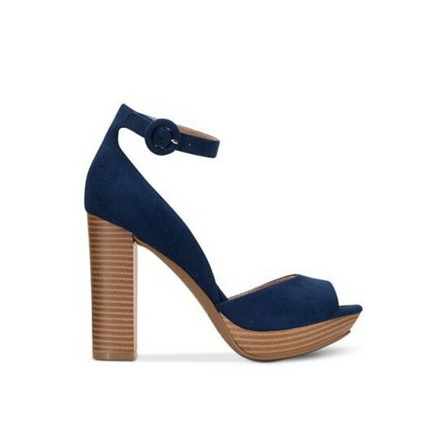 Shoes * | Best Reviews Of Sun + Stone Reeta Block-Heel Platform Sandals, Created For Macy'S Blue Stack