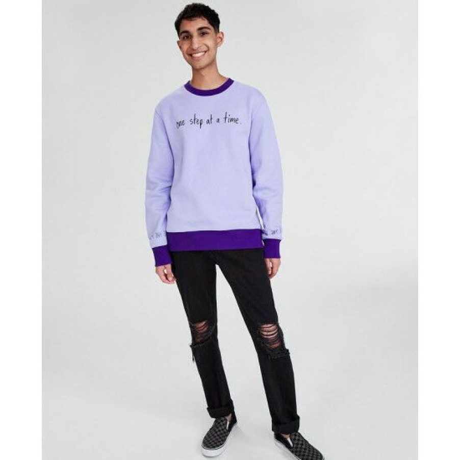 Men * | Flash Sale Sun + Stone Men'S Vivek Classic-Fit Printed Sweatshirt, Created For Macy'S Fresh Orchid