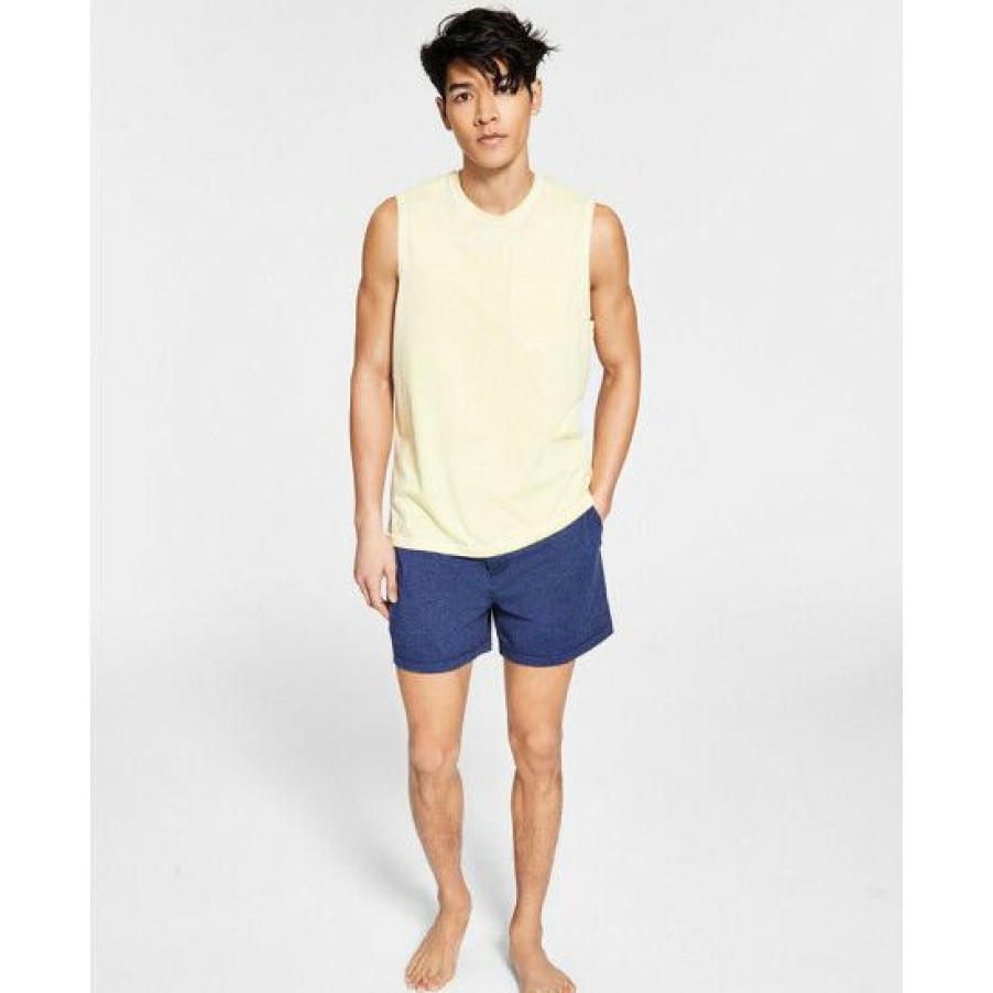 Men * | Cheapest Sun + Stone Men'S Knit Pajama Tank & Short Set