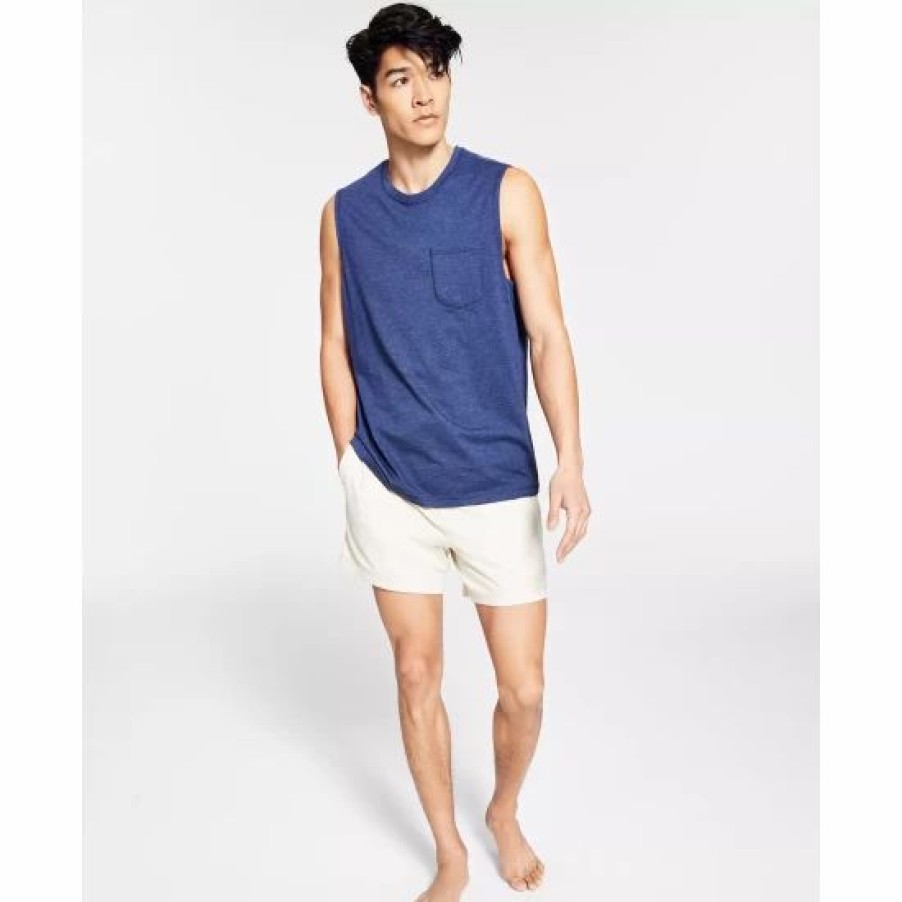 Men * | Cheapest Sun + Stone Men'S Knit Pajama Tank & Short Set