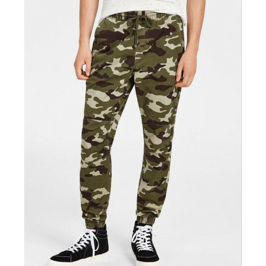 Men * | Best Pirce Sun + Stone Men'S Articulated Camo Jogger Pants, Created For Macy'S Simple Sage