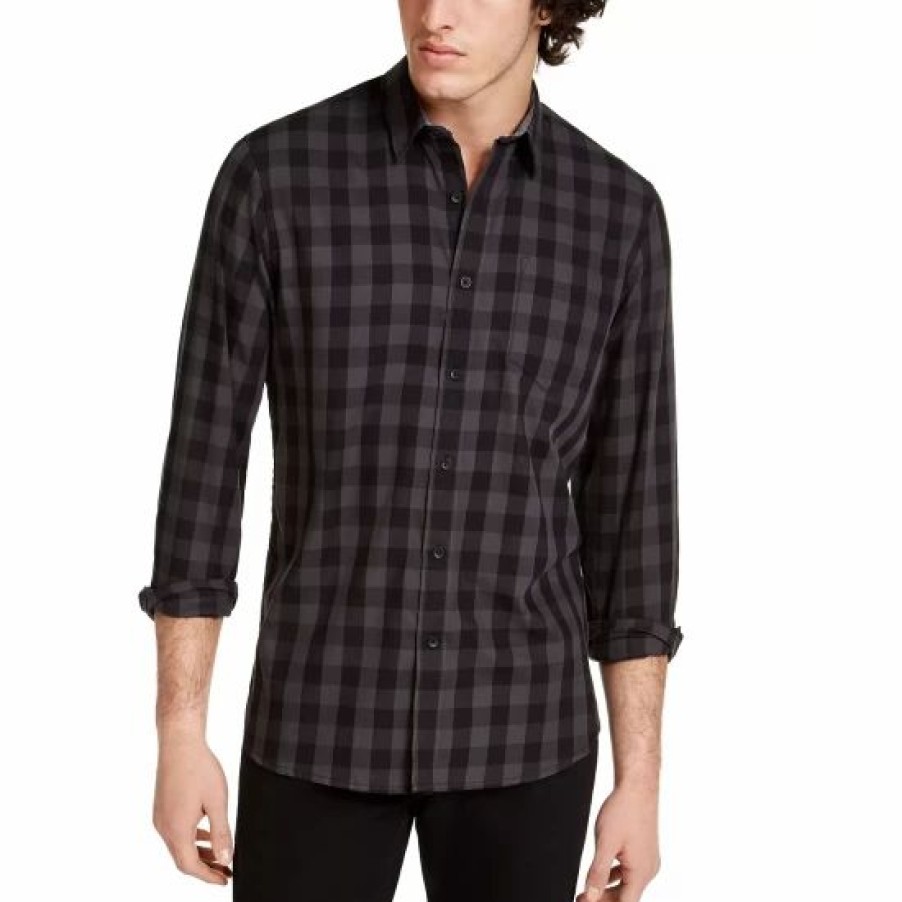 Men * | Cheapest Sun + Stone Men'S Rama Check Shirt, Created For Macy'S Galaxy Night