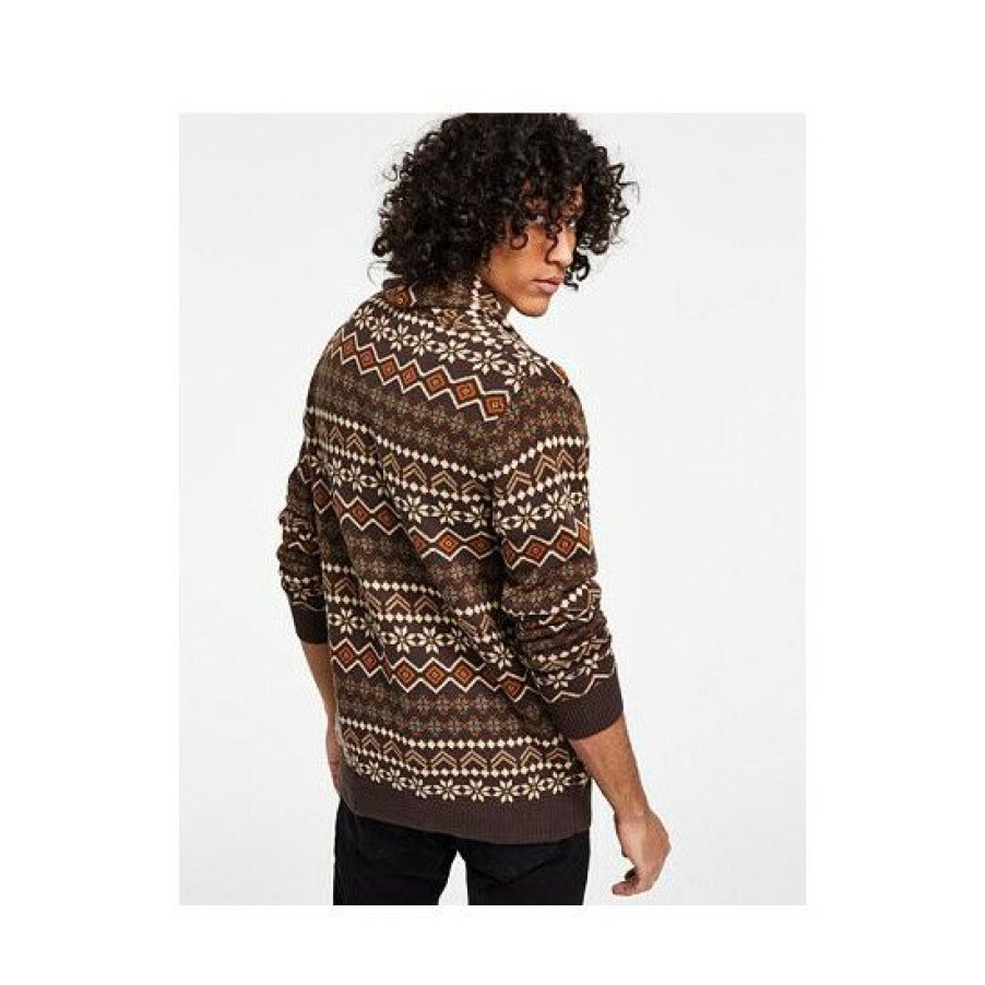 Men * | Brand New Sun + Stone Men'S Fair Isle Cardigan Sweater, Created For Macy'S Simple Sage