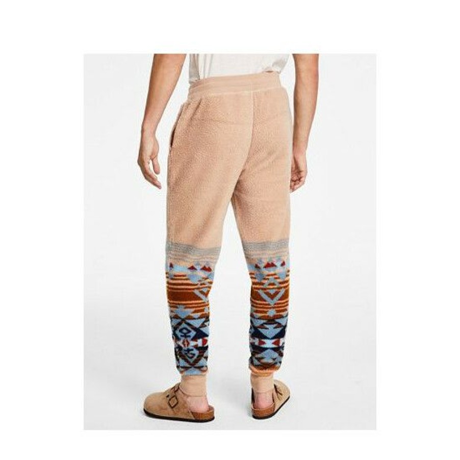 Men * | Promo Sun + Stone Men'S Geo-Print Fleece Joggers, Created For Macy'S Desert Snow