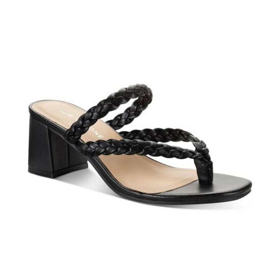 Shoes * | Best Sale Sun + Stone Wiinnie Braided Dress Sandals, Created For Macy'S Black