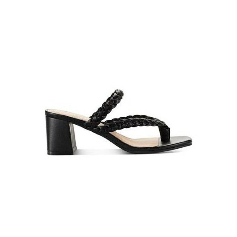 Shoes * | Best Sale Sun + Stone Wiinnie Braided Dress Sandals, Created For Macy'S Black