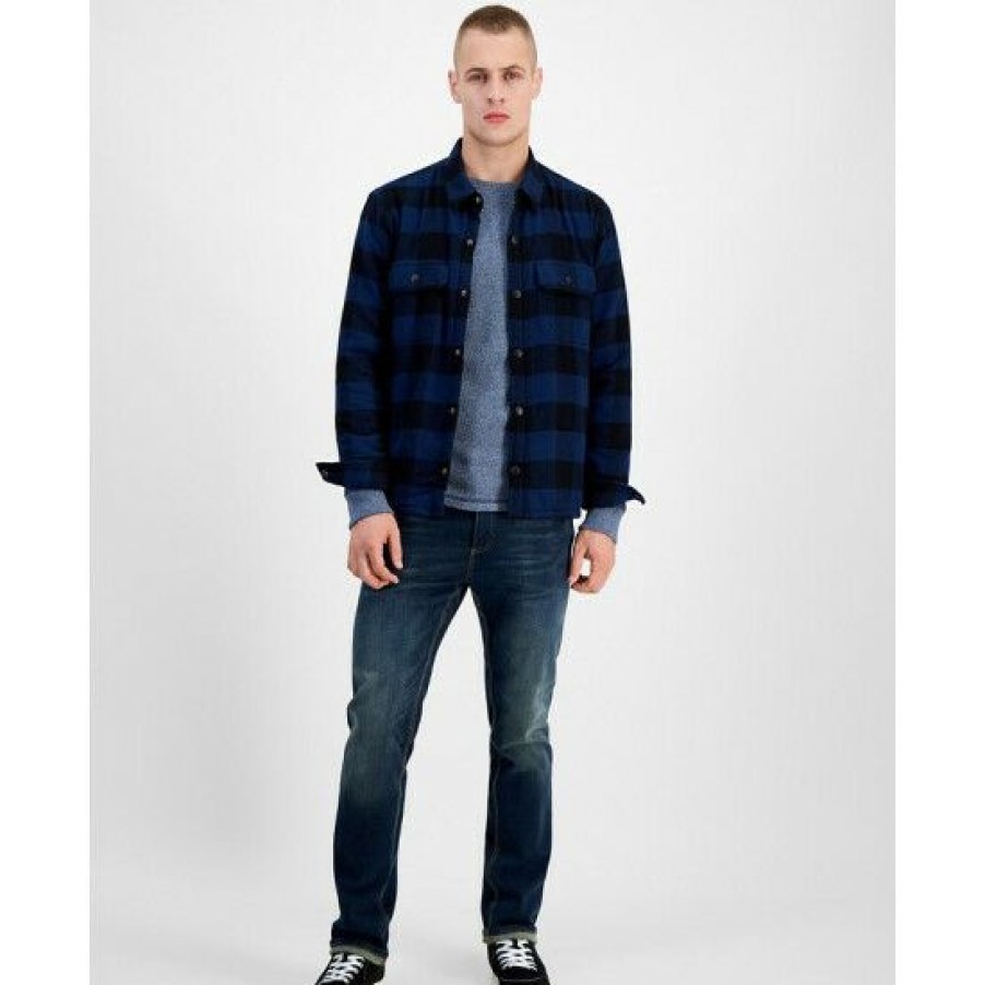 Men * | Brand New Sun + Stone Men'S Carter Buffalo Plaid Long-Sleeve Button-Up Flannel Shirt Jacket