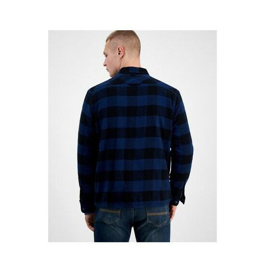 Men * | Brand New Sun + Stone Men'S Carter Buffalo Plaid Long-Sleeve Button-Up Flannel Shirt Jacket