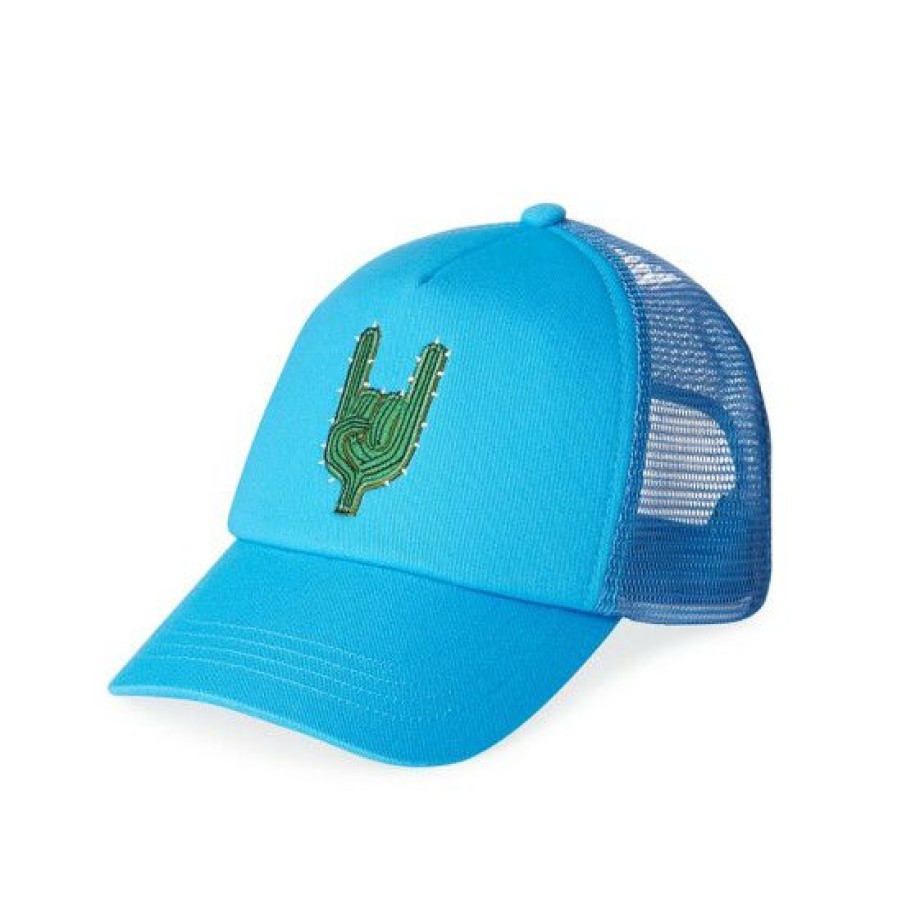 Men * | Best Pirce Sun + Stone Men'S Cactus Patch Trucker Hat, Created For Macy'S Blue