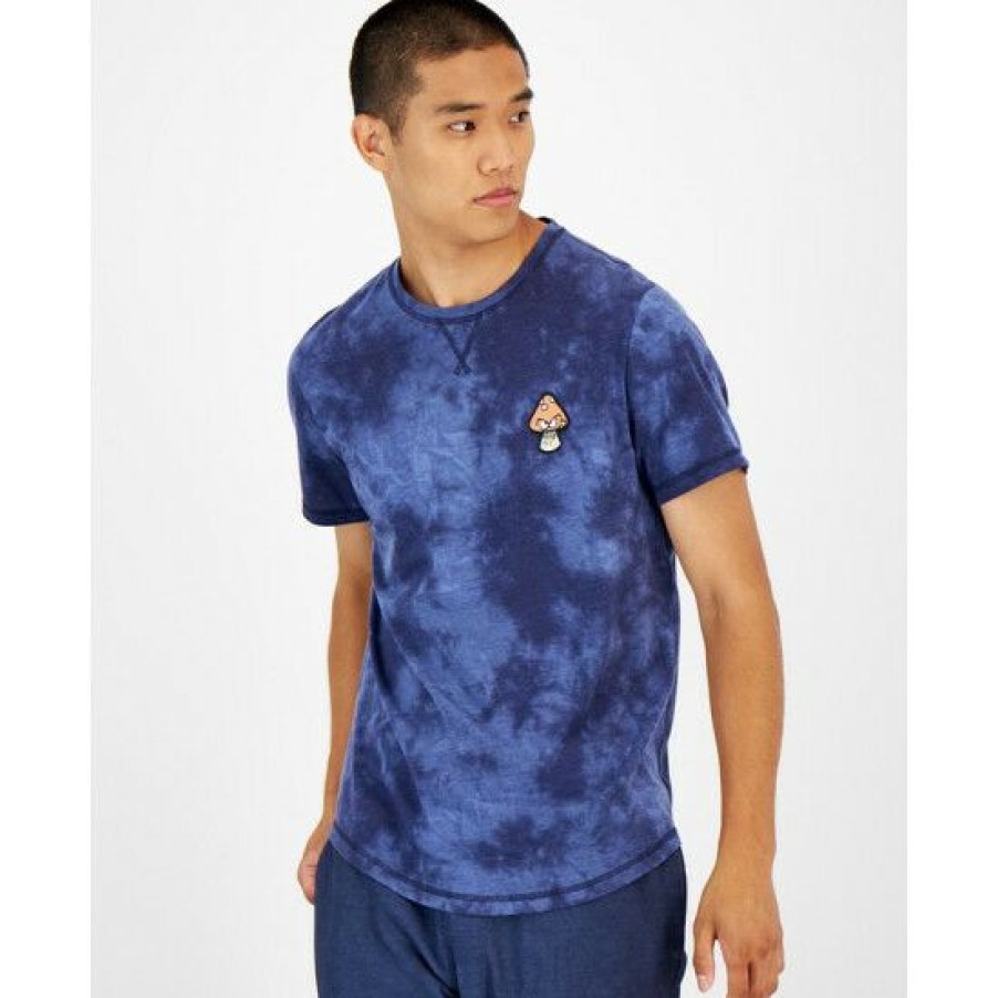 Men * | Best Sale Sun + Stone Men'S Tie-Dyed Mushroom Patch Pajama T-Shirt, Created For Macy'S Naval Academy