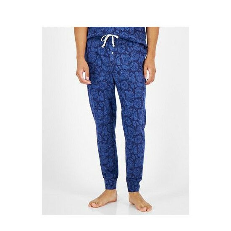 Men * | Best Reviews Of Sun + Stone Men'S Bandana-Print Pajama Joggers, Created For Macy'S Navy Academy