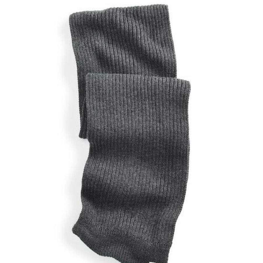 Men * | Budget Sun + Stone Men'S Solid Ribbed Scarf, Created For Macy'S Grey