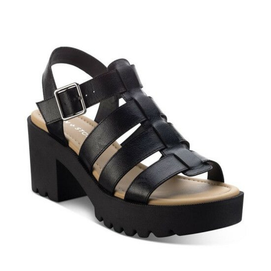 Shoes * | Best Reviews Of Sun + Stone Daisee Fisherman Sandals, Created For Macy'S Black