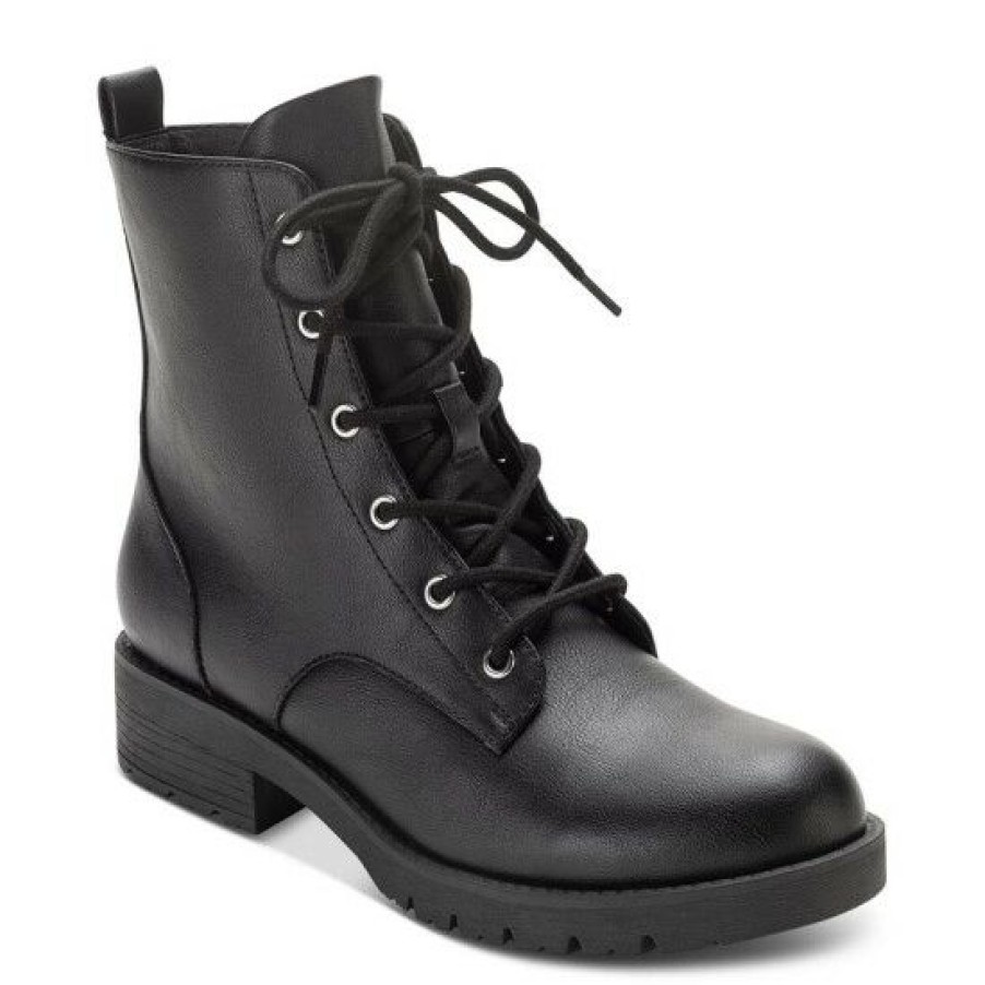 Shoes * | Buy Sun + Stone Frankiee Lace-Up Lug Combat Booties, Created For Macy'S