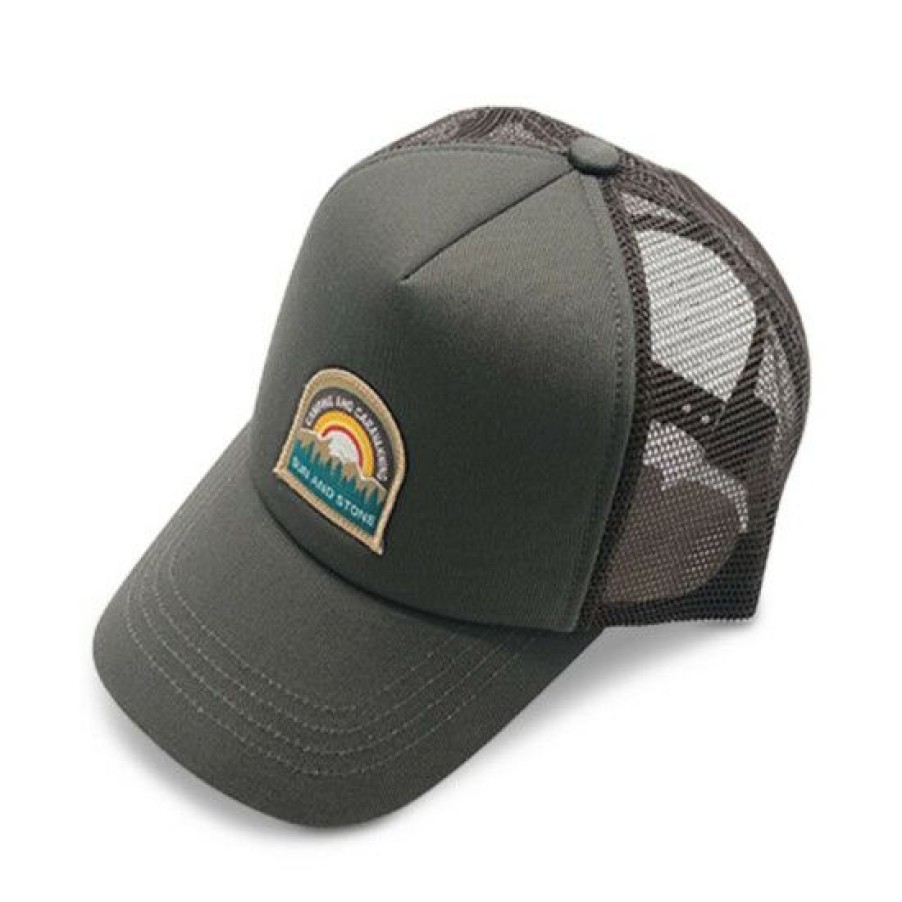 Men * | Deals Sun + Stone Men'S Mountain Graphic Hat, Created For Macy'S Dark Green