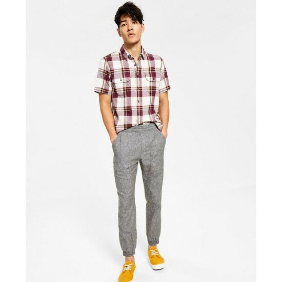 Men * | Discount Sun + Stone Men'S Charles Linen Jogger Pants, Created For Macy'S