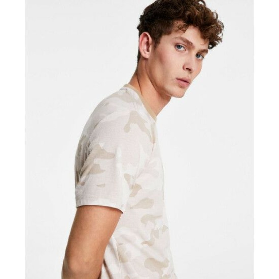 Men * | Top 10 Sun + Stone Men'S Short-Sleeve Camo-Print T-Shirt, Created For Macy'S Stone Bloc