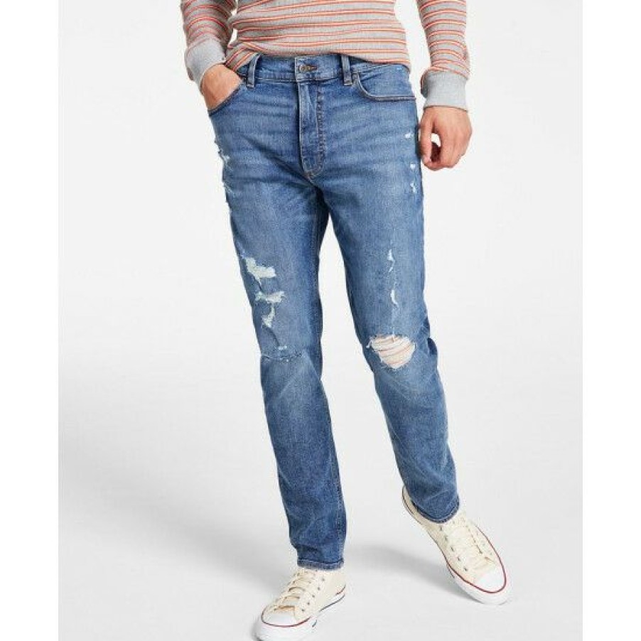 Men * | Cheap Sun + Stone Men'S Athletic Fit Jeans, Created For Macy'S Blue Medium Wash