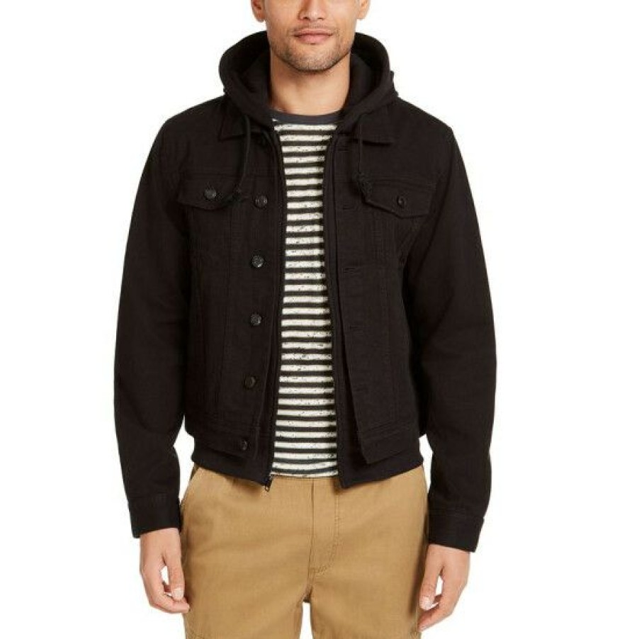 Men * | Best Sale Sun + Stone Men'S Dillon Trucker Jacket, Created For Macy'S Coal Wash