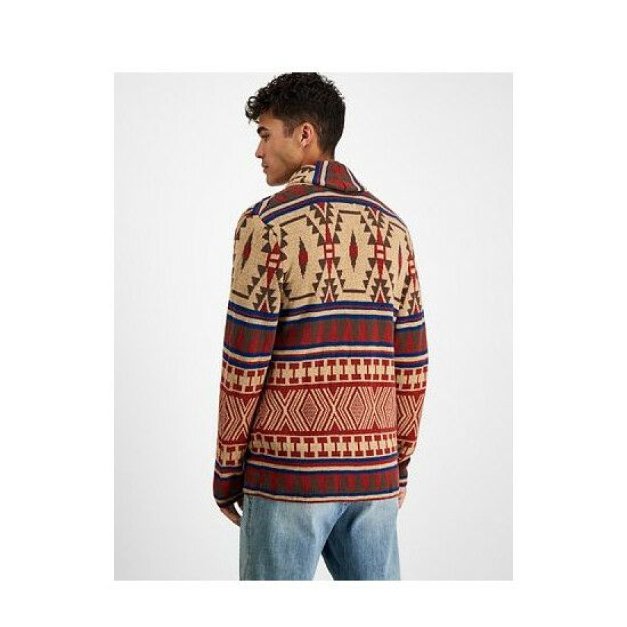 Men * | Cheapest Sun + Stone Men'S Pioneer Cardigan, Created For Macy'S Red Syrup